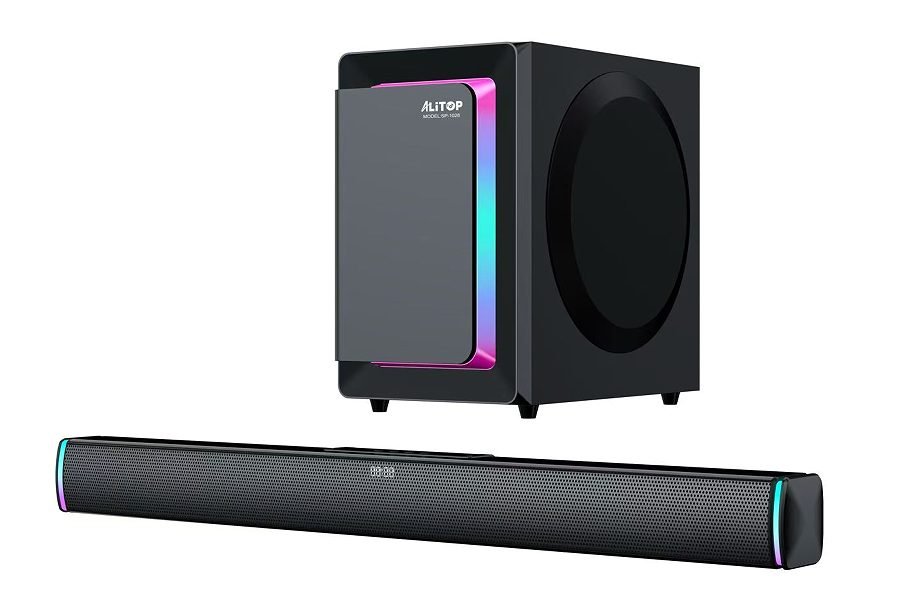 Alitop Barre de Son SP-1028 – 100W | Bluetooth, USB, Carte SD & Radio FM