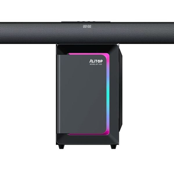 Alitop Barre de Son SP-1028 – 100W | Bluetooth, USB, Carte SD & Radio FM