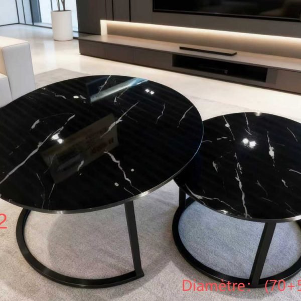 Table Centrale 2 en 1 – Design Noir Moderne & Élégant