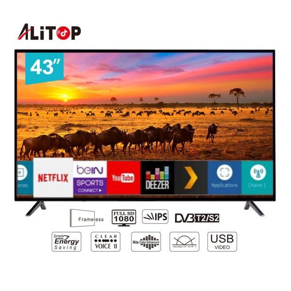 Alitop TV 43 pouces Smart TV - décodeur intégré