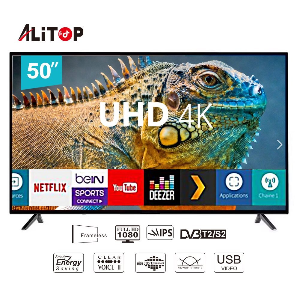 Alitop TV 50 pouces Smart TV - décodeur intégré